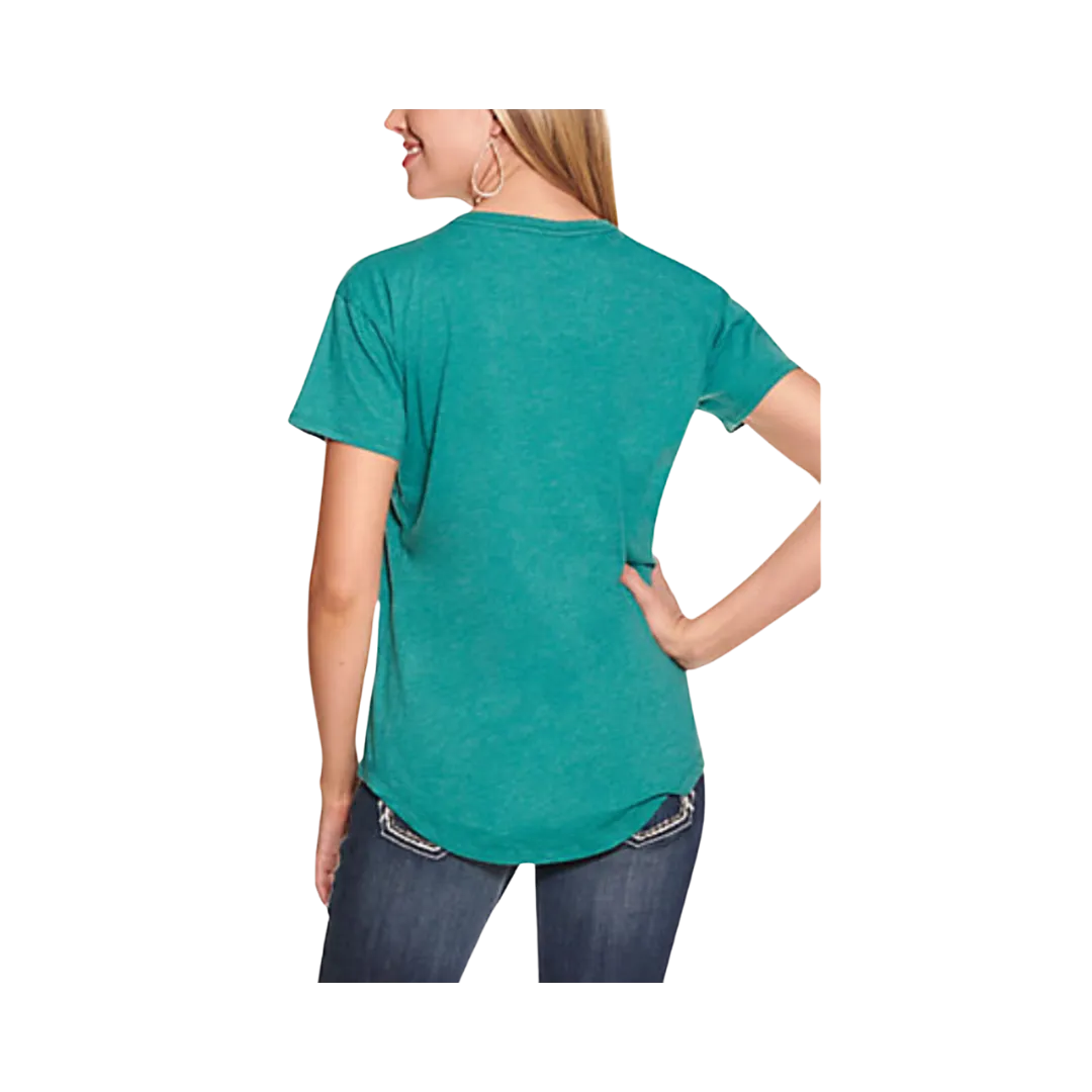 Ariat Women's Spurscript Short Sleeve Teal Green Tee Shirt