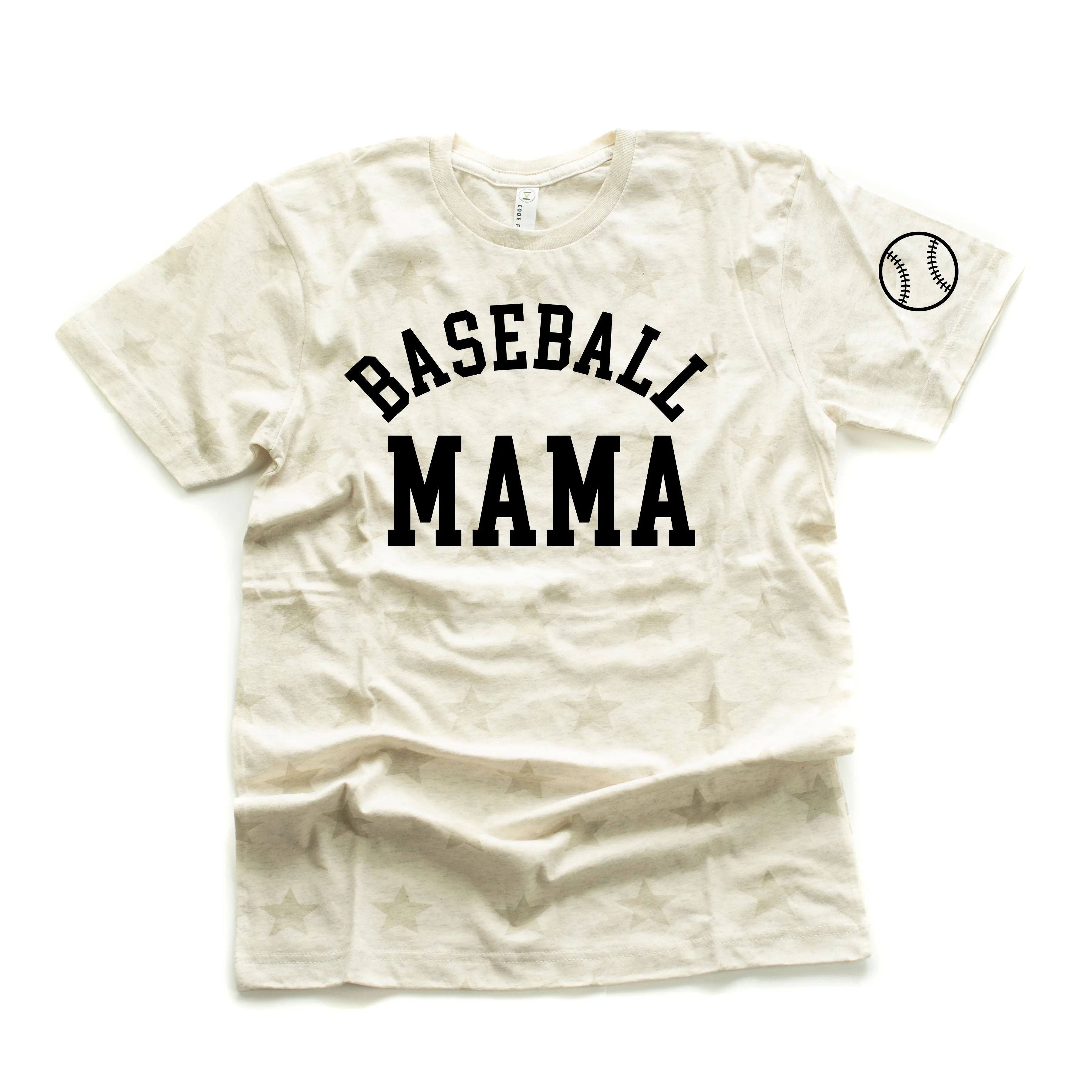 Baseball Mama - Baseball Detail on Sleeve - Unisex STAR Tee