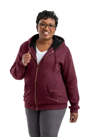 Berne Cabernet Cotton Blend Womens Insulated Zip Hooded Sweatshirt