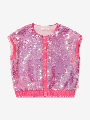 Billieblush Girls Sequin Blouse in Pink