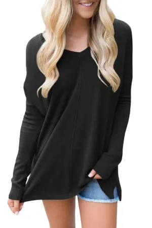 Black Soft comfort V Neck Sweater