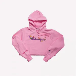 CHAMPION - Women - Candyland Cropped RW Pullover Hoodie - Pink