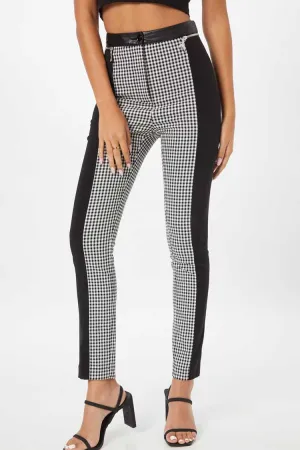 Colourblock Trousers in Gingham | FINAL SALE