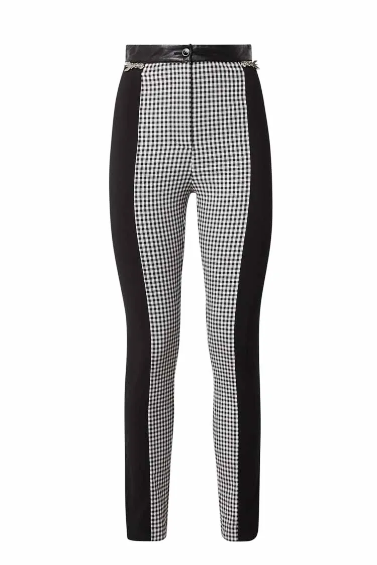 Colourblock Trousers in Gingham | FINAL SALE