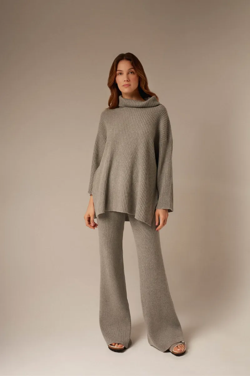 COMO CASHMERE TROUSER IN GRAY