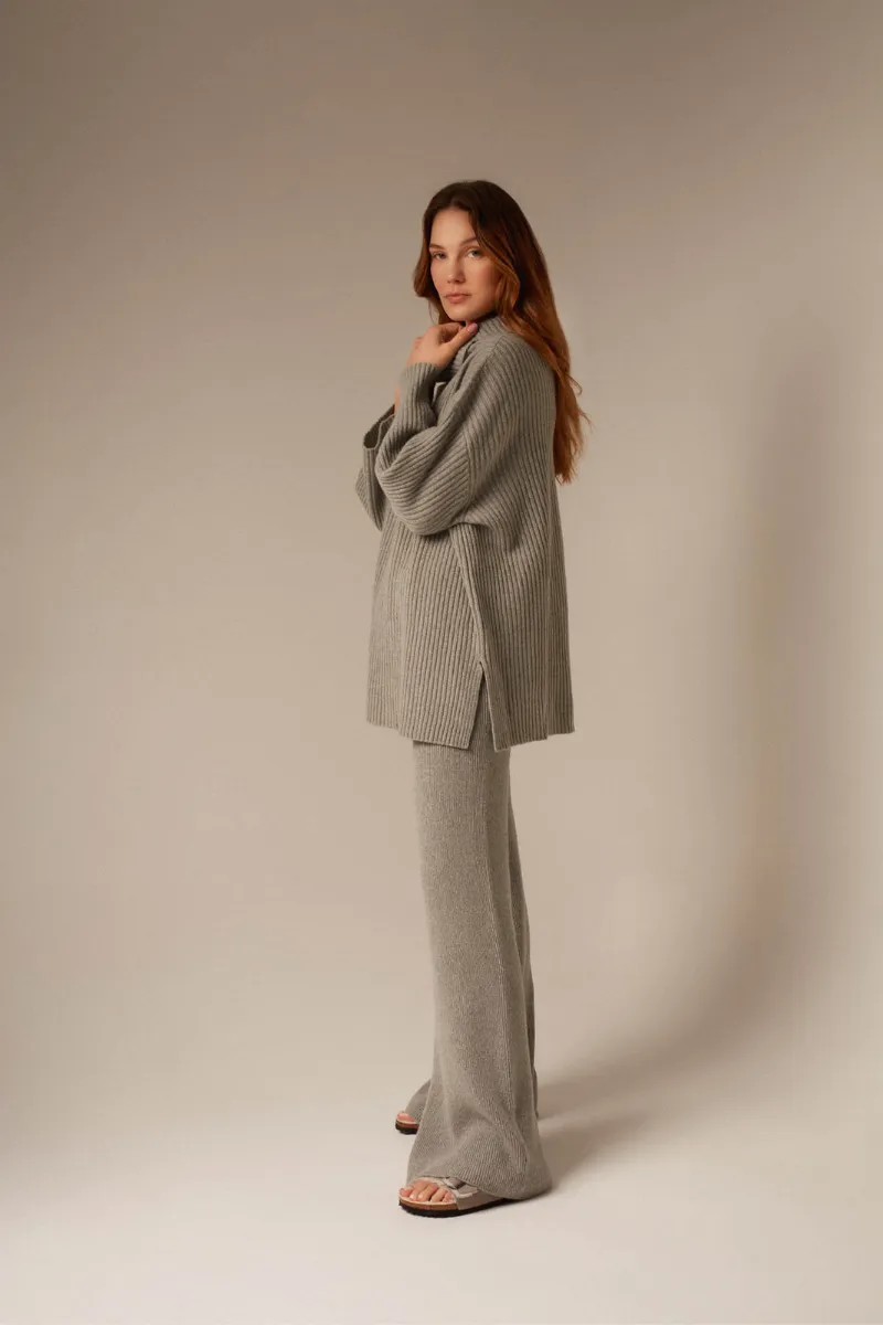 COMO CASHMERE TROUSER IN GRAY