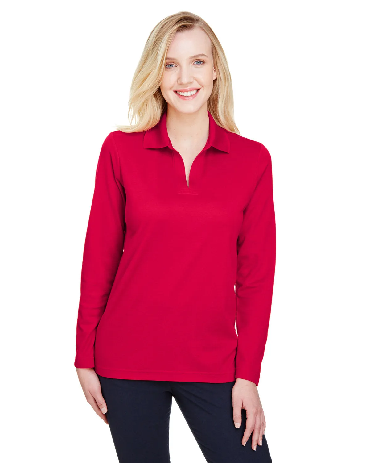 Crownlux Performance ladies Plaited Long Sleeve Polo