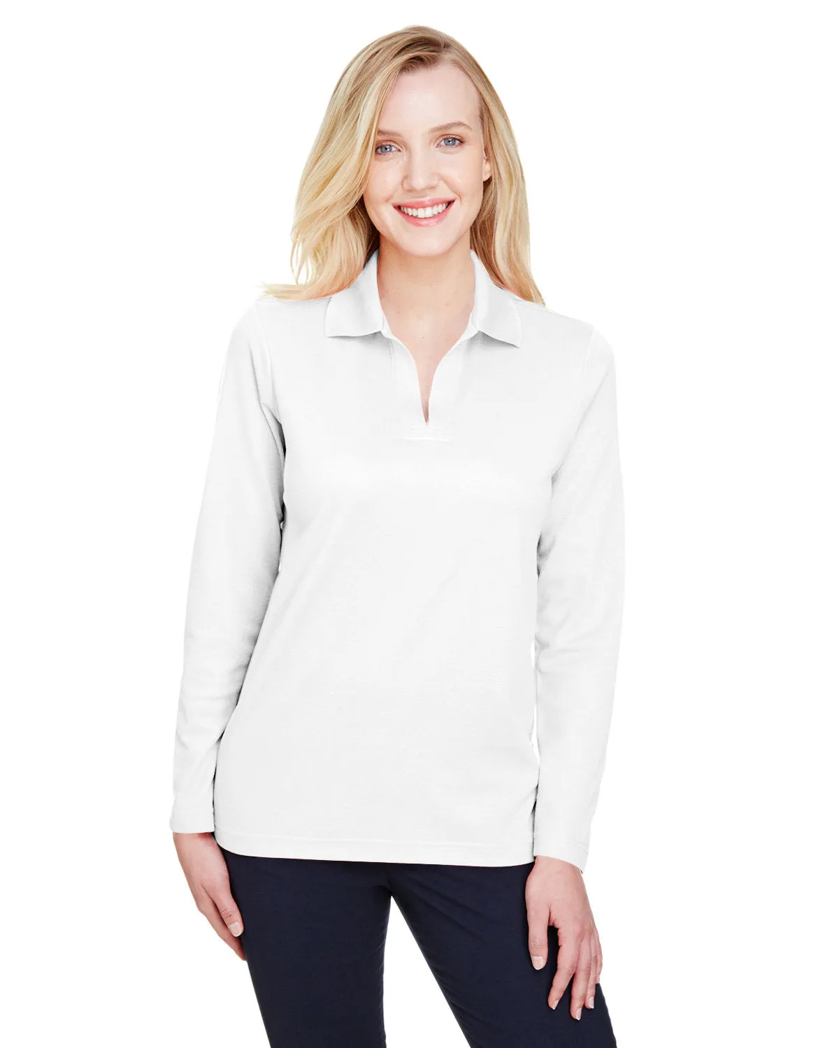 Crownlux Performance ladies Plaited Long Sleeve Polo