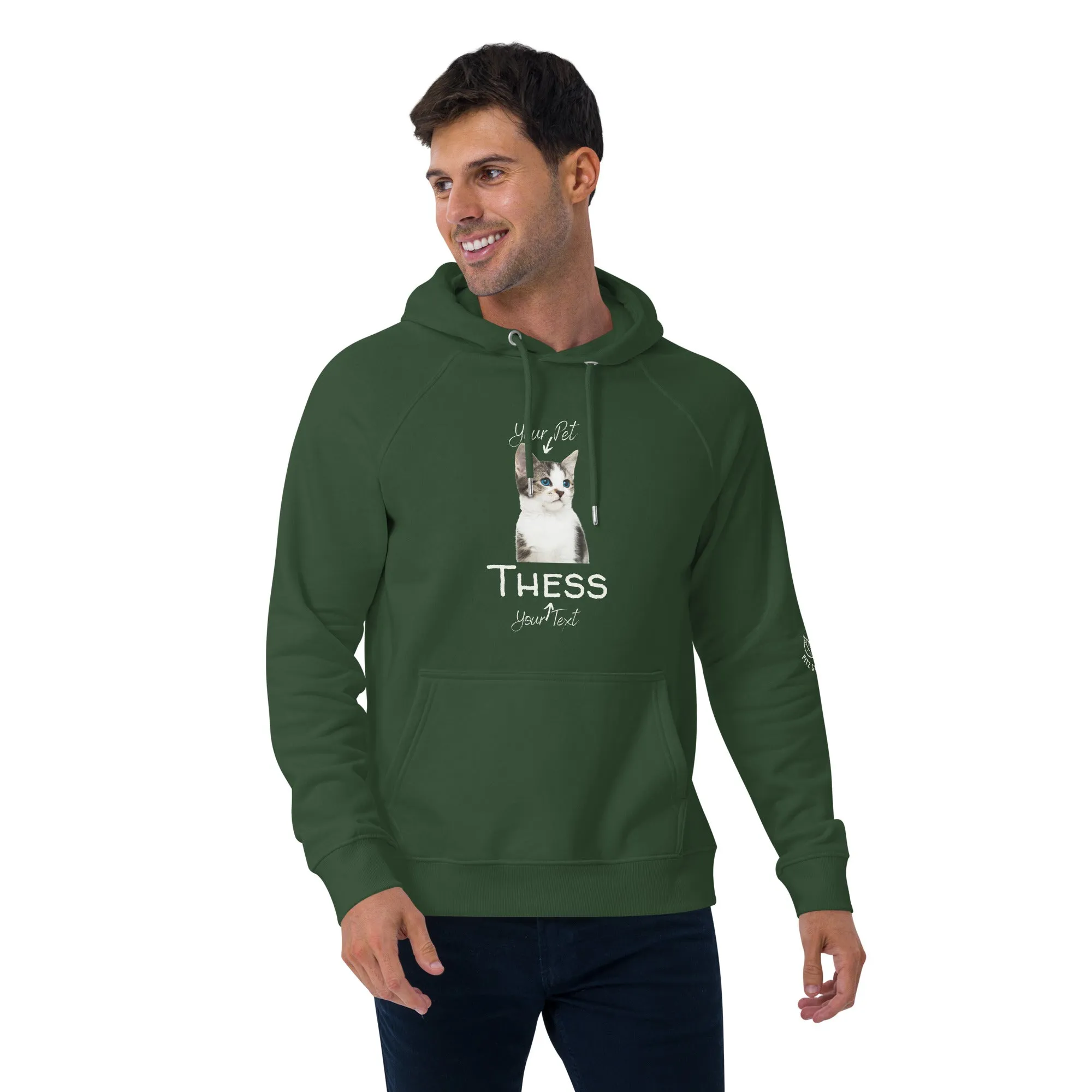 Customize your love, Unisex eco raglan hoodie