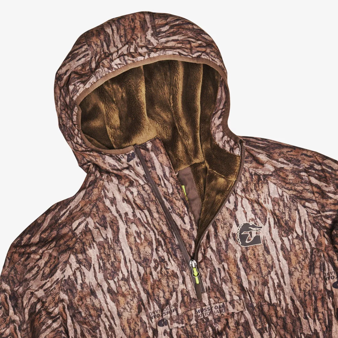 Gator Waders Womens Mossy Oak Bottomland Waterproof 1/2 Zip Bog Hoodie