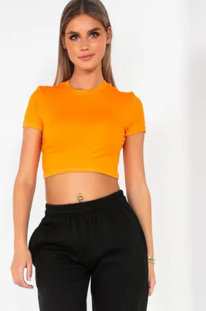 Gizelle Orange Cropped T-Shirt