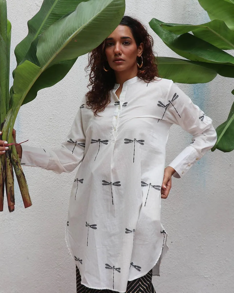 Gone with the Wing Handblock Printed Kurta Set - Mono