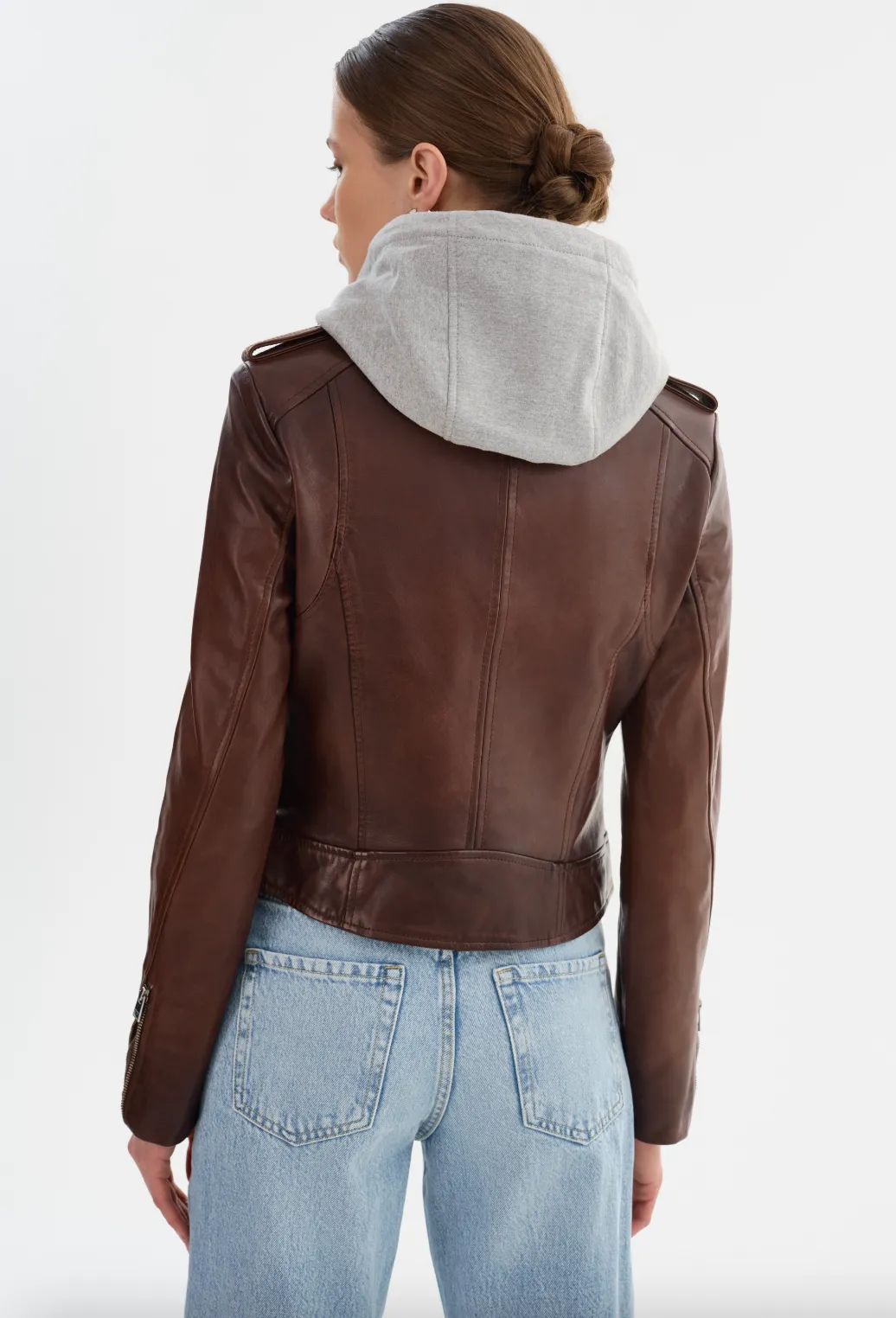 Holy Leather Biker Jacket - Chocolate Brown