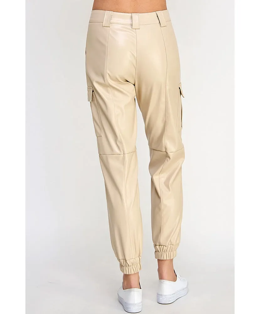 Lauren Leather Cargo Joggers