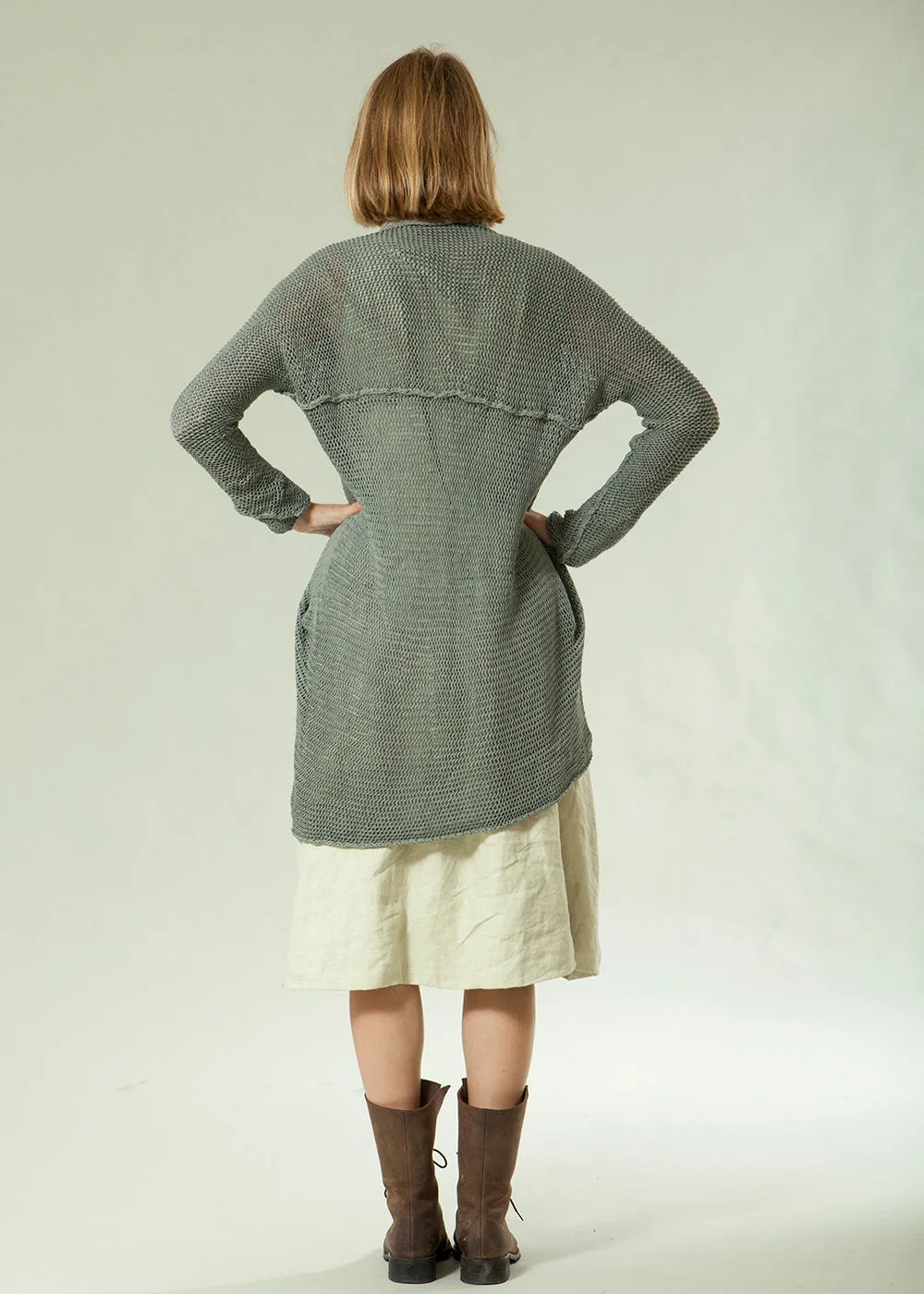 Long T Soy Cardigan - Gray