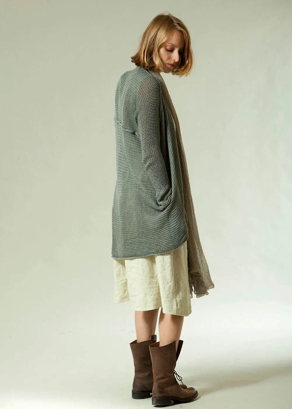 Long T Soy Cardigan - Gray