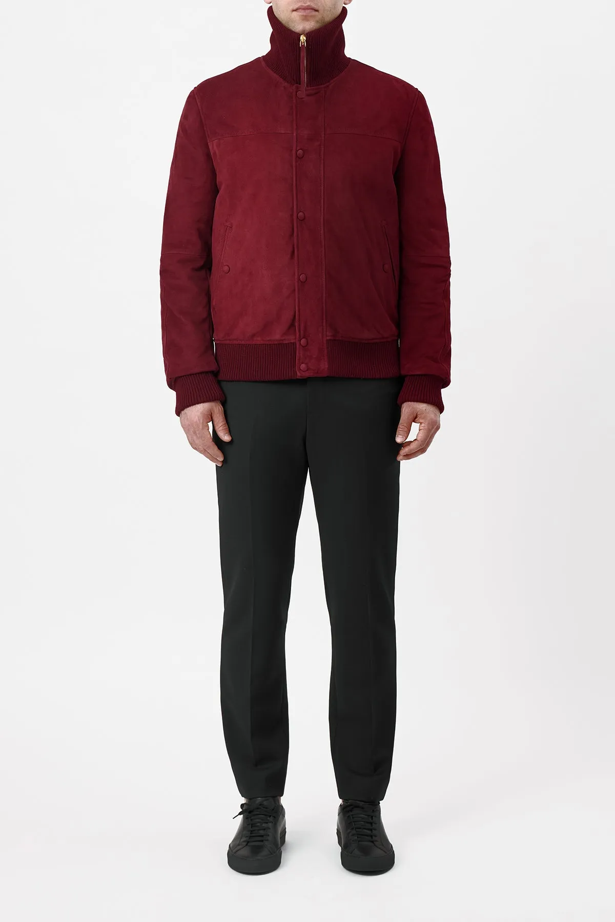 Matthieu Jacket in Deep Bordeaux Suede