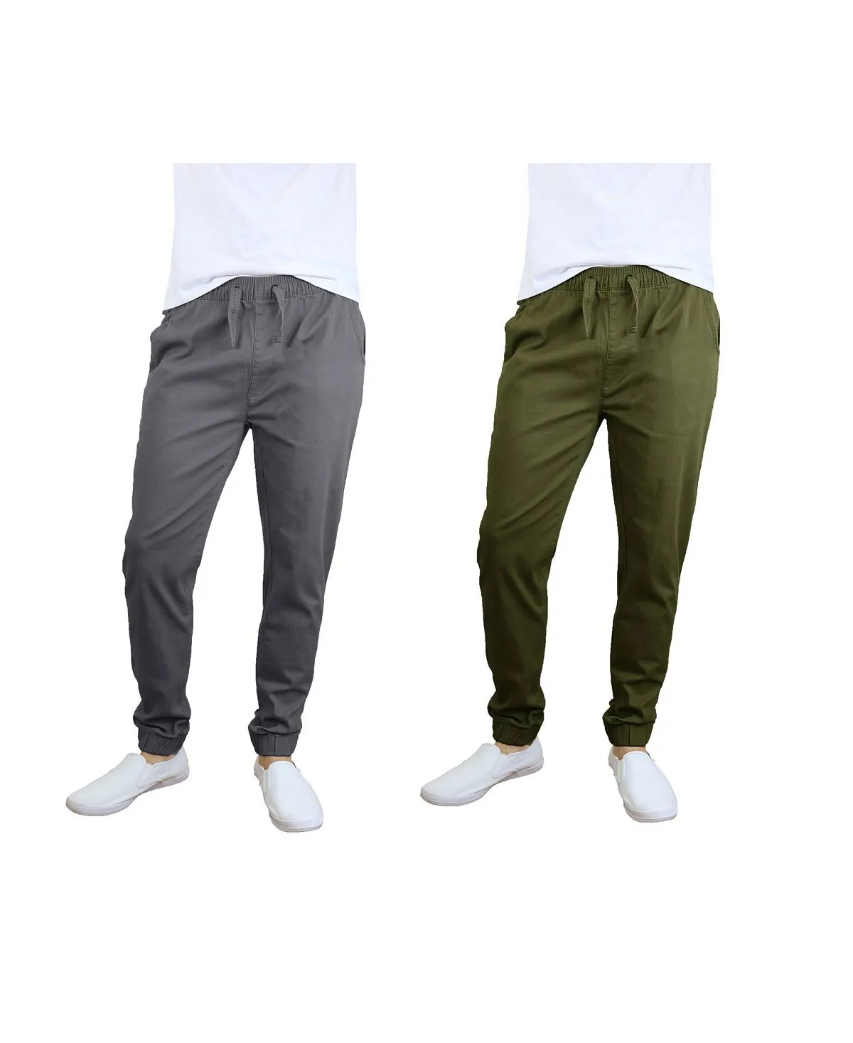 Men's Basic Stretch Twill Joggers, Pack of 2 Galaxy By Harvic