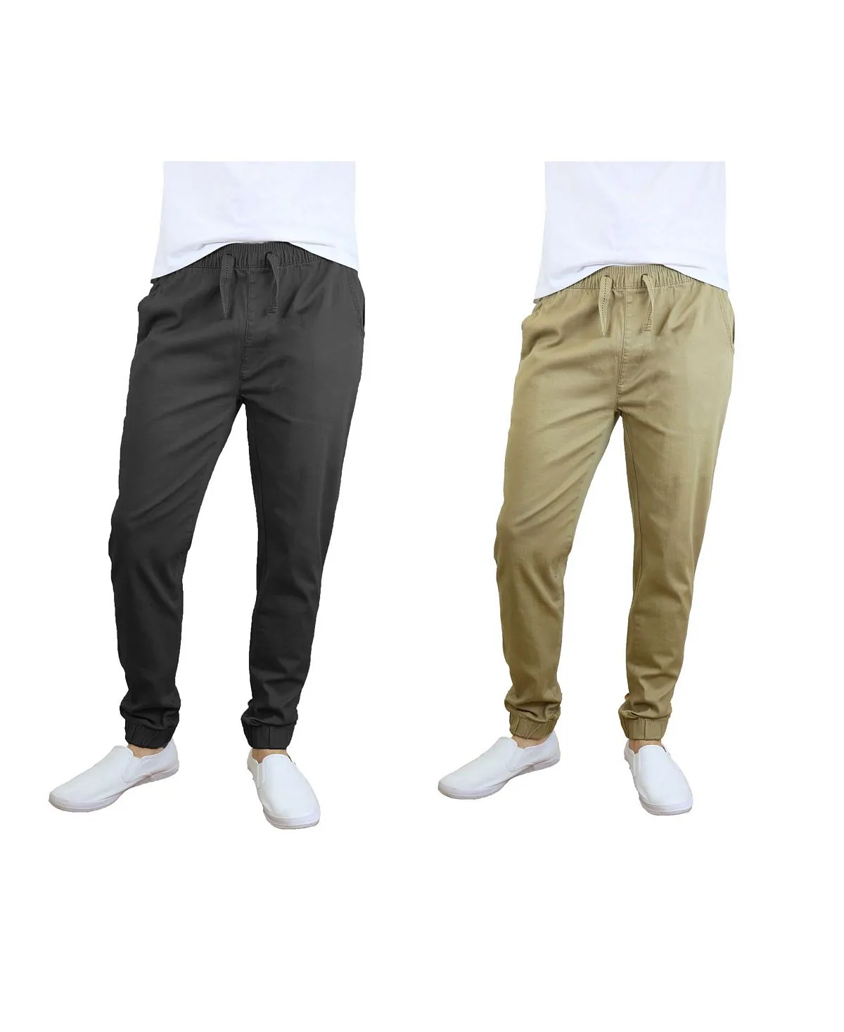 Men's Basic Stretch Twill Joggers, Pack of 2 Galaxy By Harvic