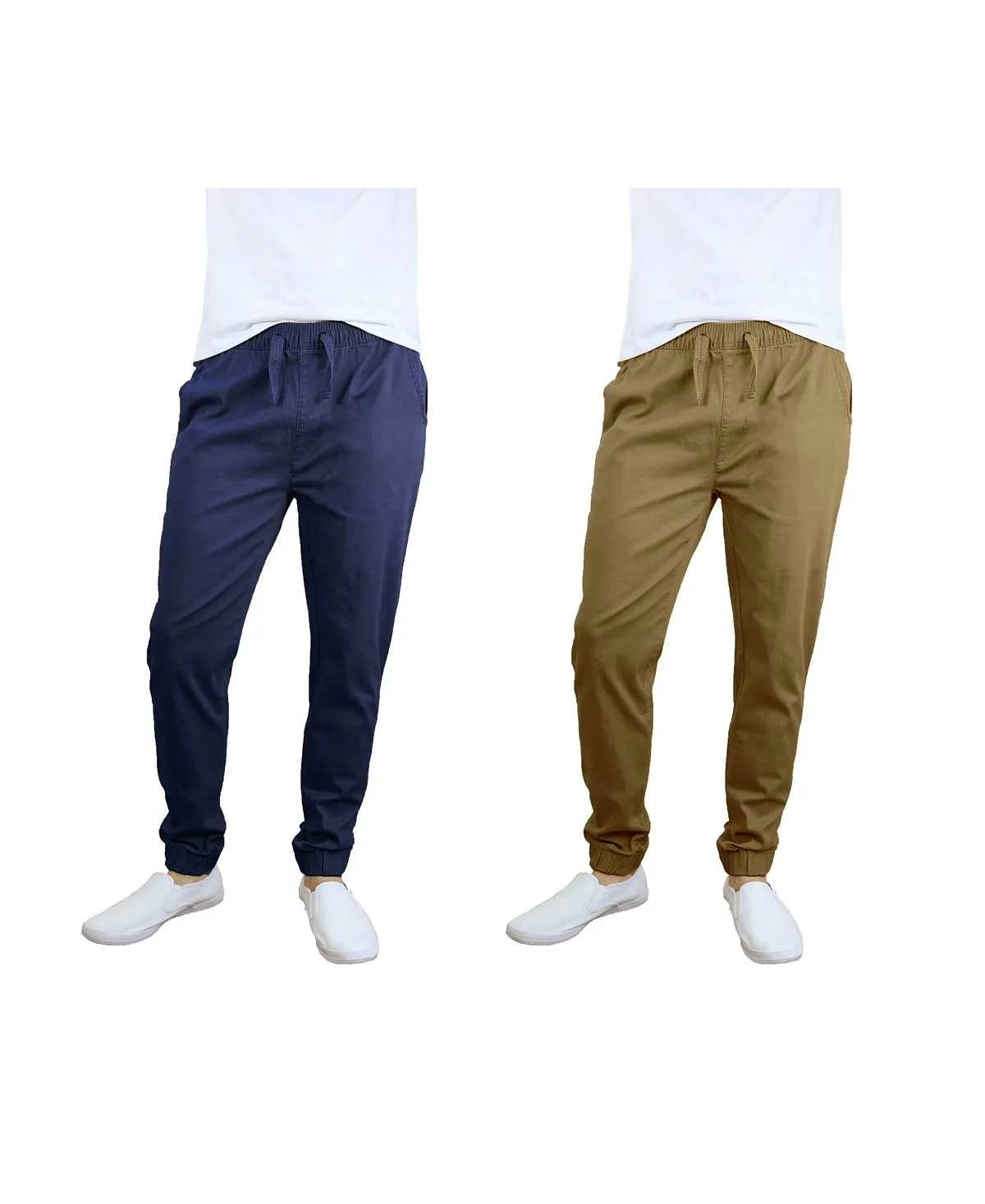 Men's Basic Stretch Twill Joggers, Pack of 2 Galaxy By Harvic