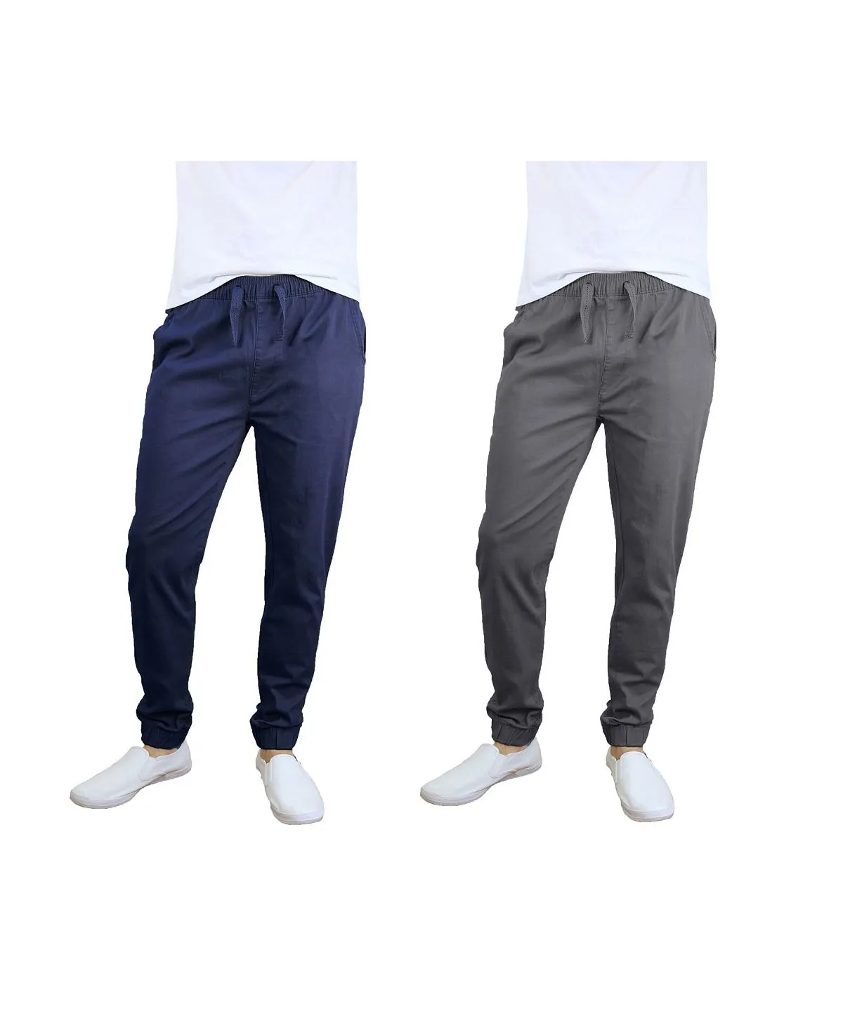 Men's Basic Stretch Twill Joggers, Pack of 2 Galaxy By Harvic