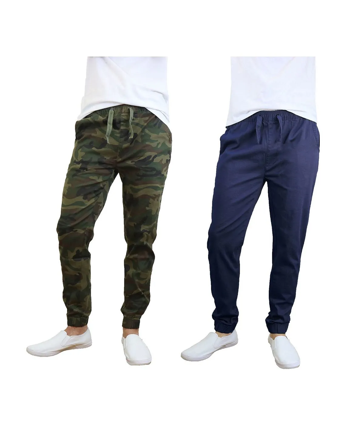 Men's Basic Stretch Twill Joggers, Pack of 2 Galaxy By Harvic