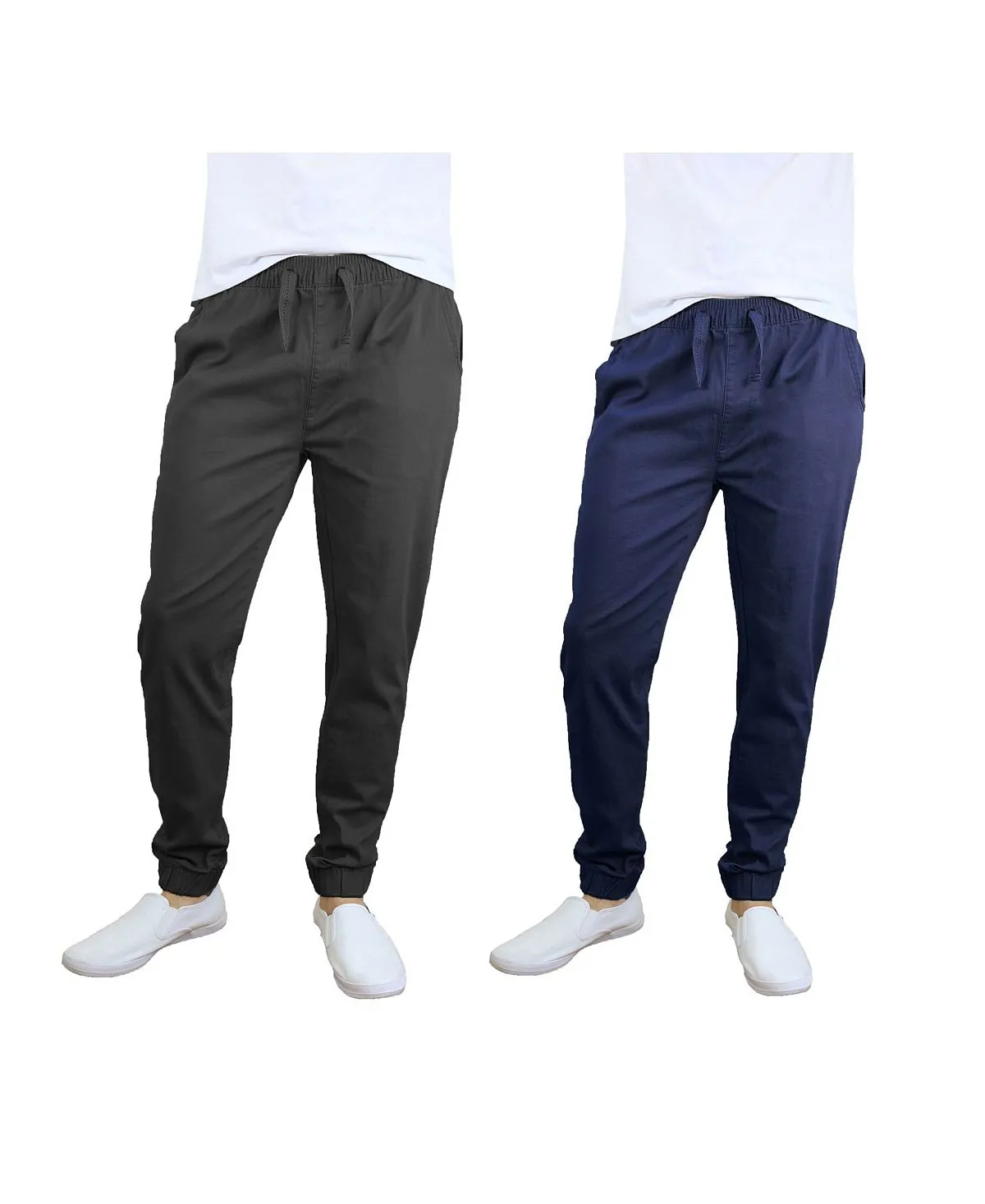 Men's Basic Stretch Twill Joggers, Pack of 2 Galaxy By Harvic