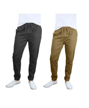 Men's Basic Stretch Twill Joggers, Pack of 2 Galaxy By Harvic