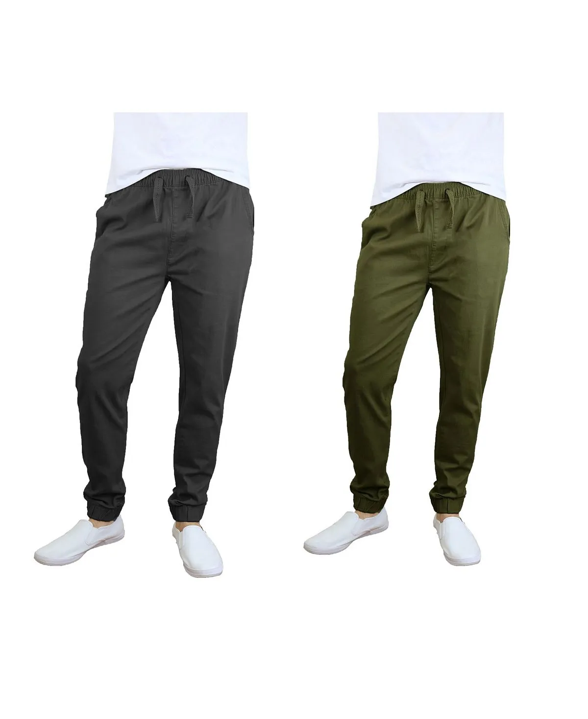 Men's Basic Stretch Twill Joggers, Pack of 2 Galaxy By Harvic