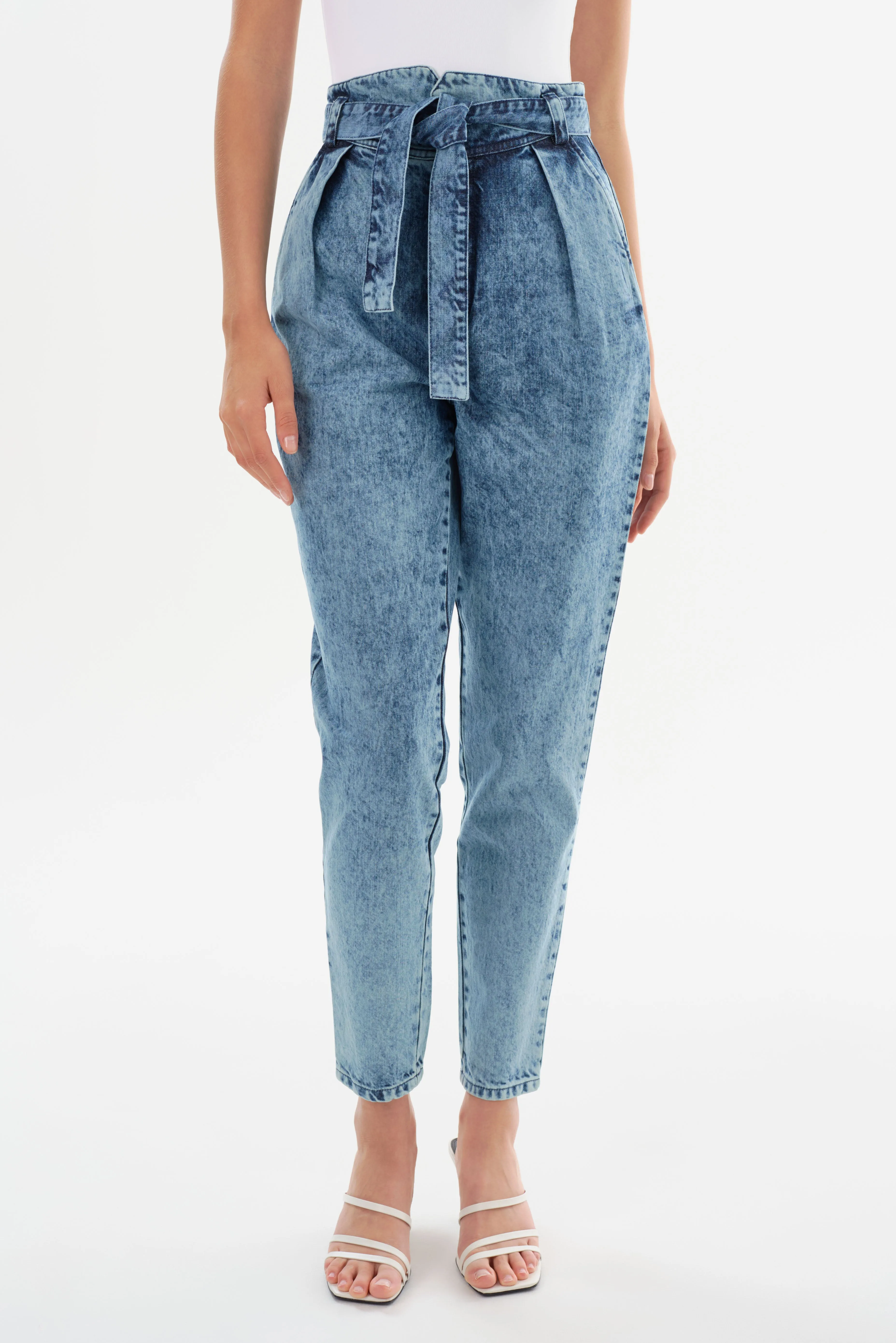 MERANA | Belted Denim Trousers