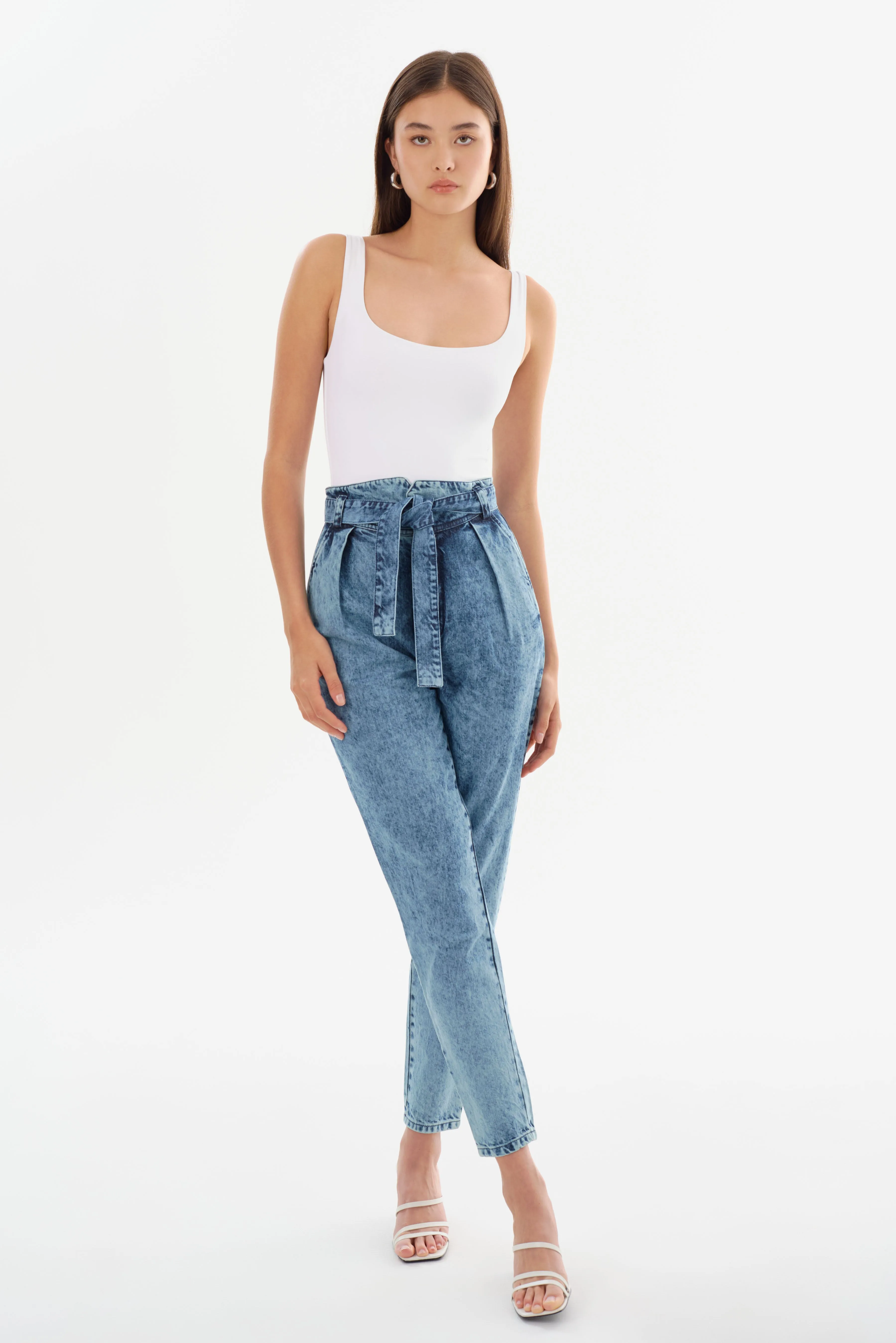 MERANA | Belted Denim Trousers