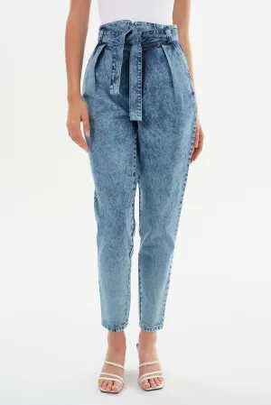 MERANA | Belted Denim Trousers