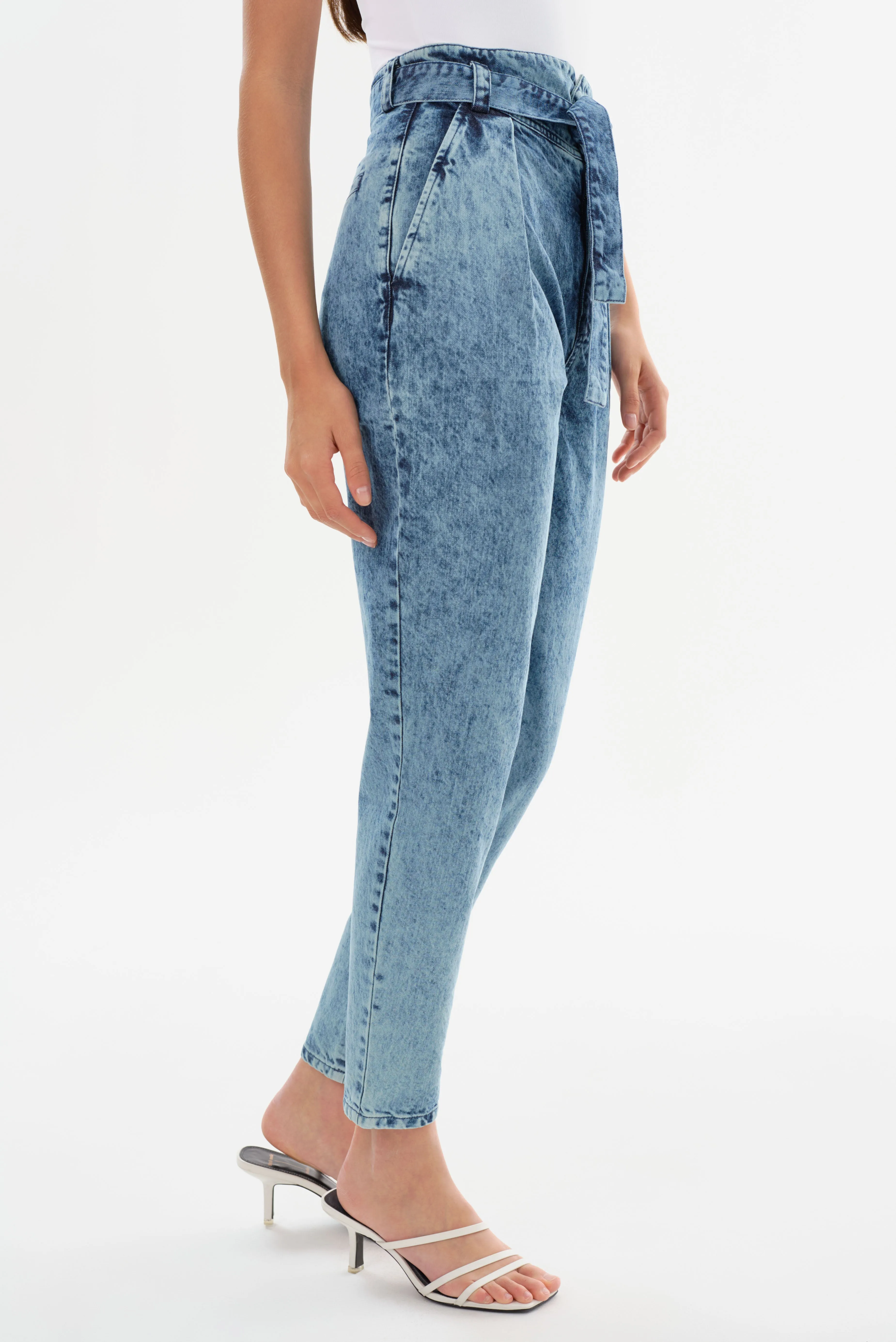 MERANA | Belted Denim Trousers