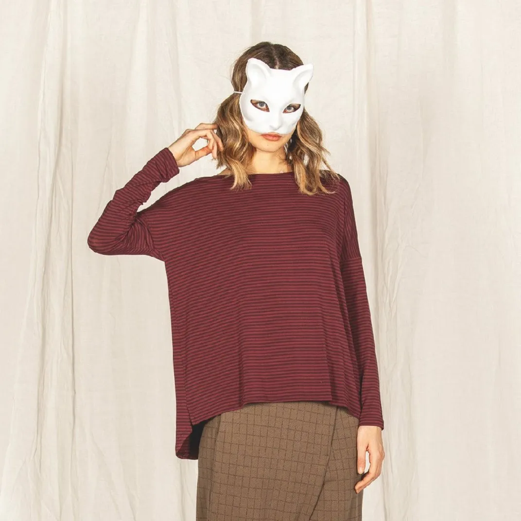 Nurri MR Top - Uva (Wine Stripe)