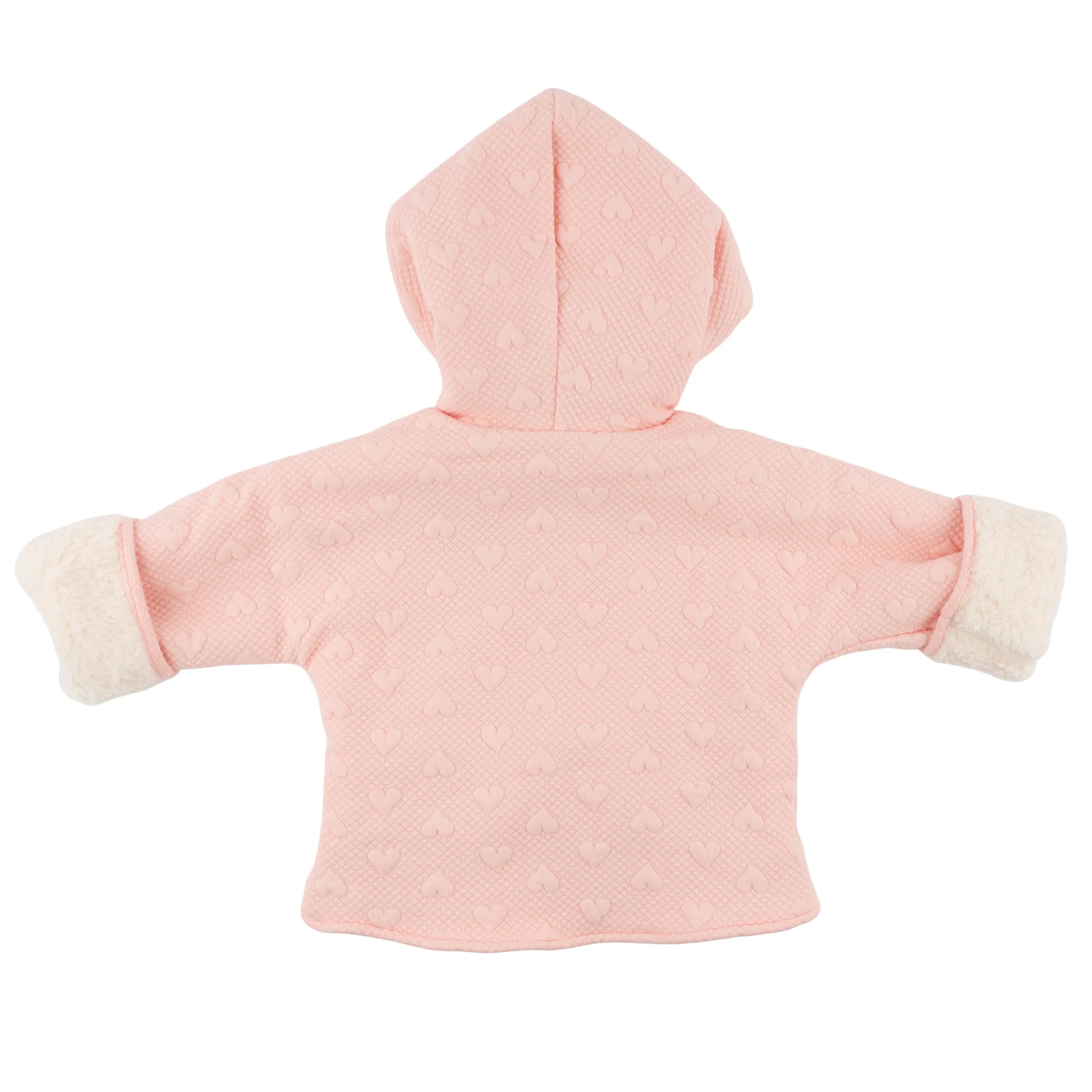 oh baby! Winter Snowdrift Hoodie Jacket with Cream Lining - Pucker Heart - Pale Pink