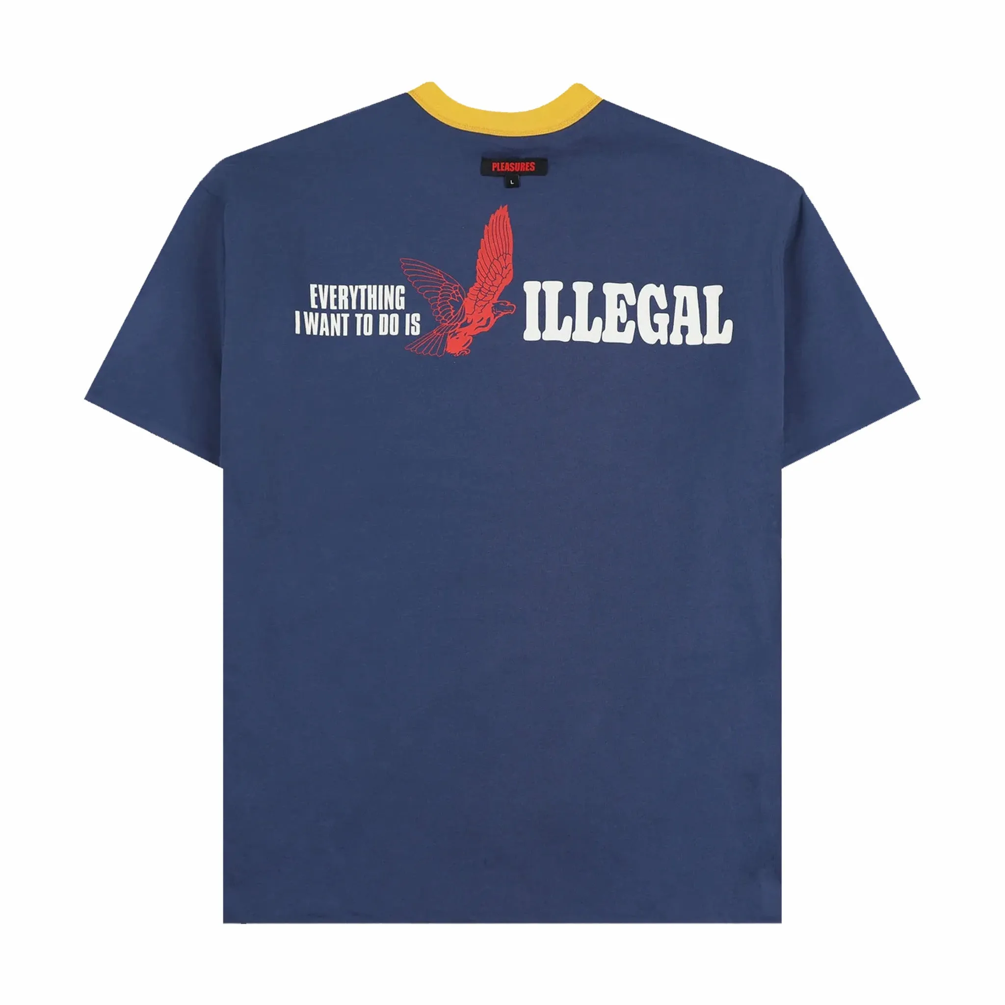 Pleasures Legal Reversible Heavyweight T-Shirt (Navy/Yellow)