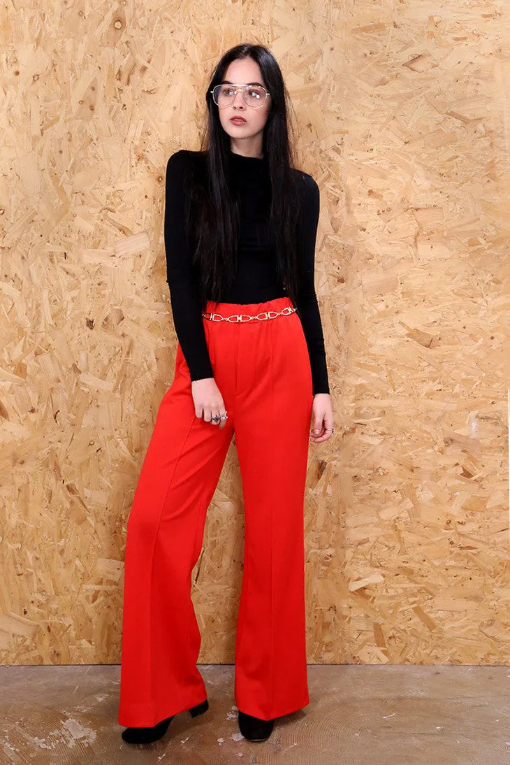 Red Wide Leg Trousers