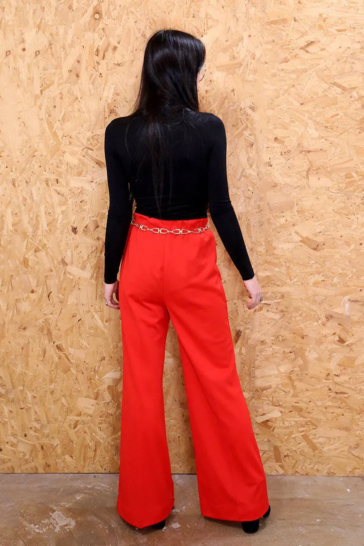 Red Wide Leg Trousers