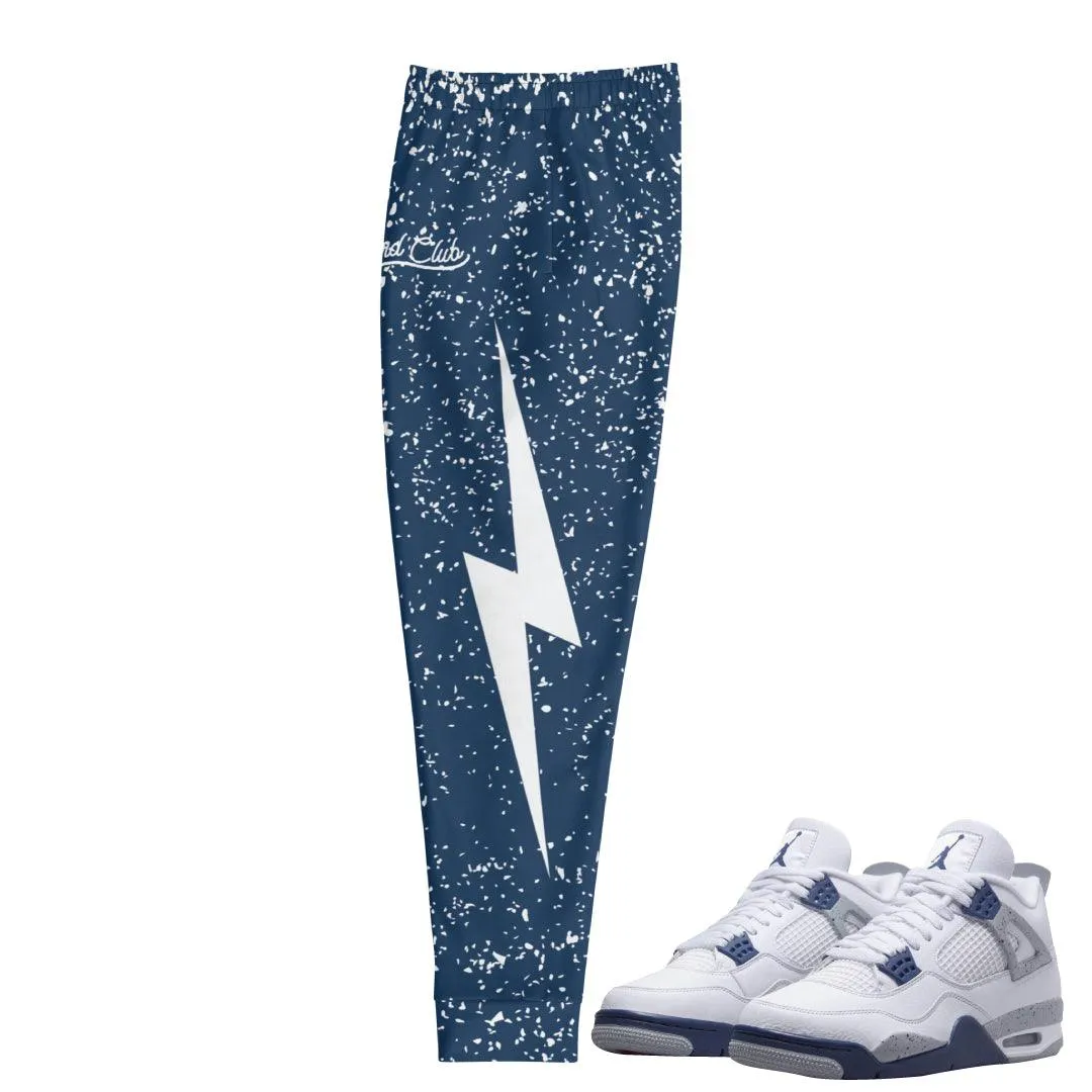 Retro 4 Midnight Navy Cement Splatter Joggers