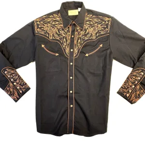 Scully Western Longhorn Bull Long Sleeve Shirt