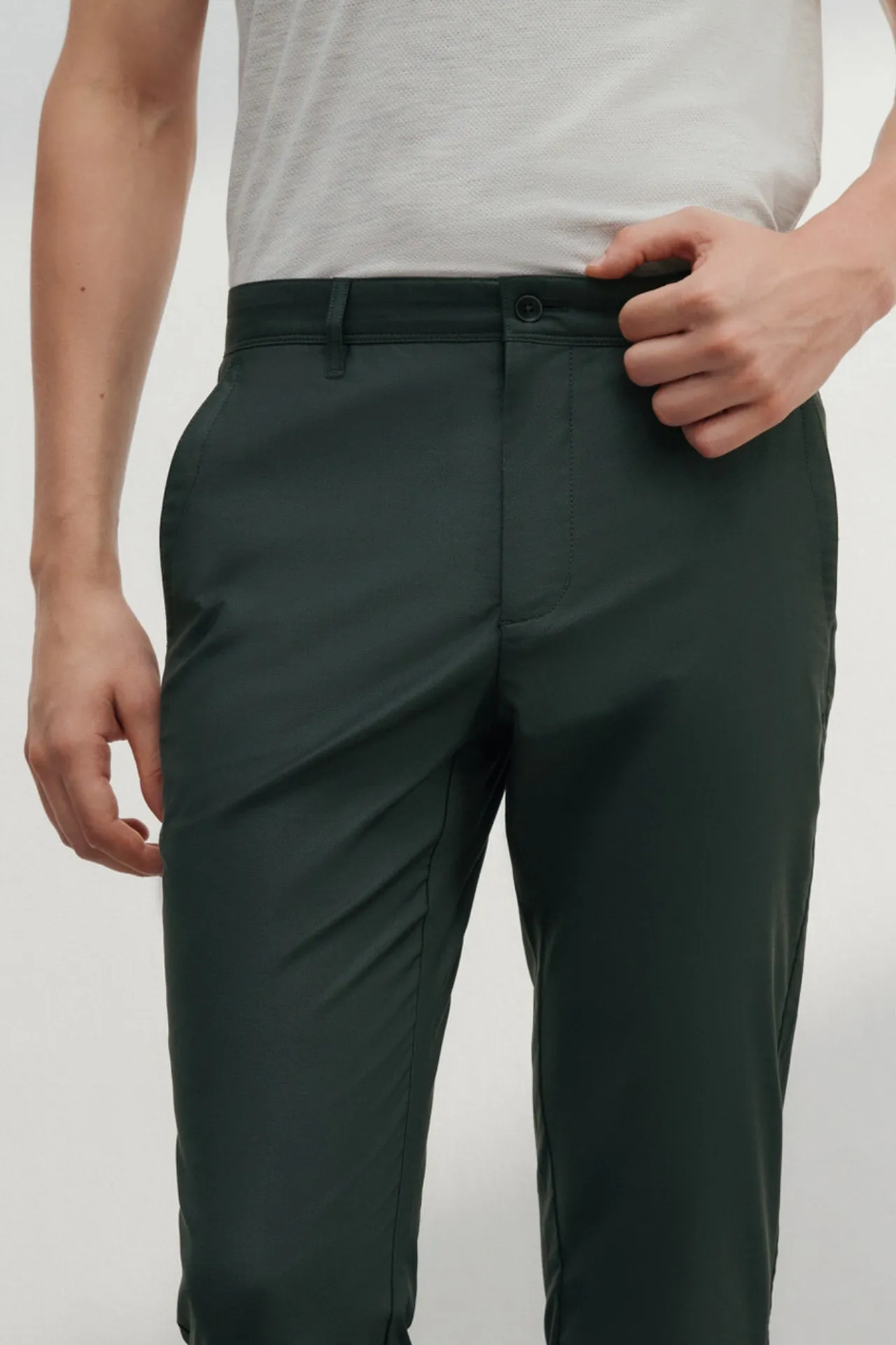 Soft Cotton Rich Stretch Extra Slim Fit Twill Casual Pants