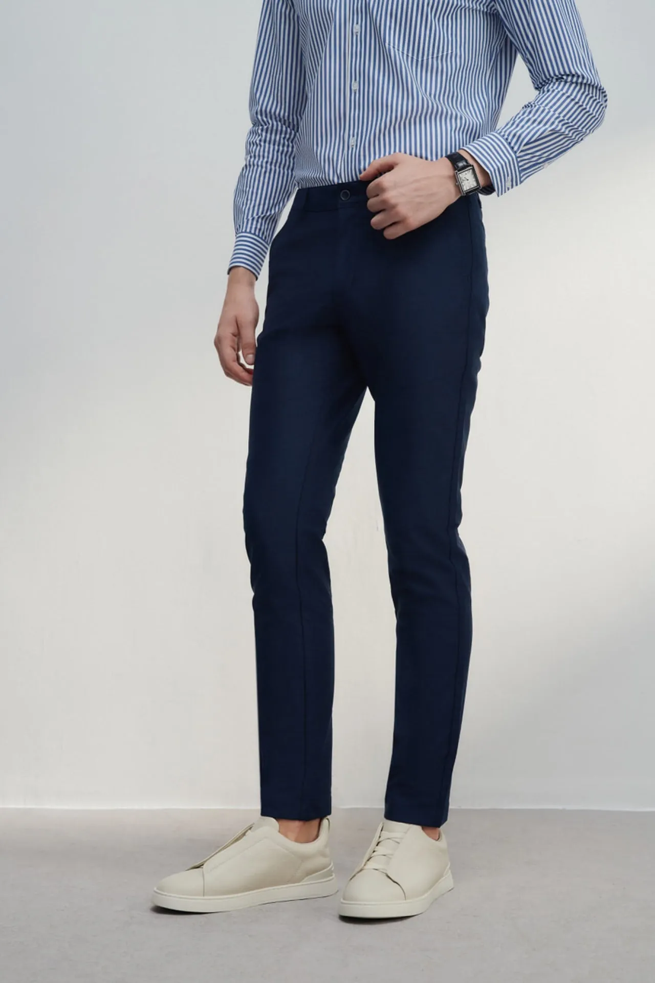 Soft Cotton Rich Stretch Extra Slim Fit Twill Casual Pants