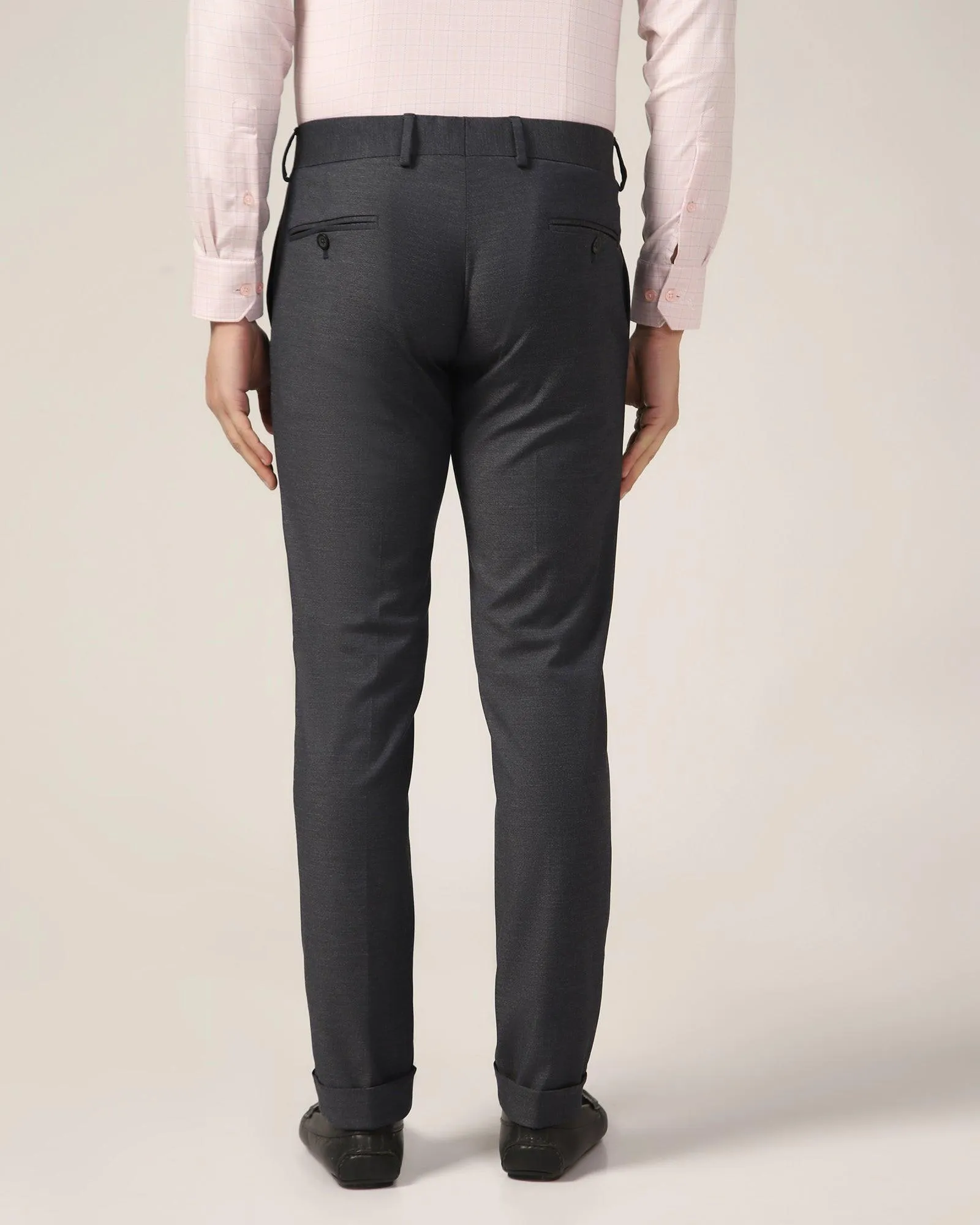 Super Slim Phoenix Formal Charcoal Solid Trouser - Hurricane