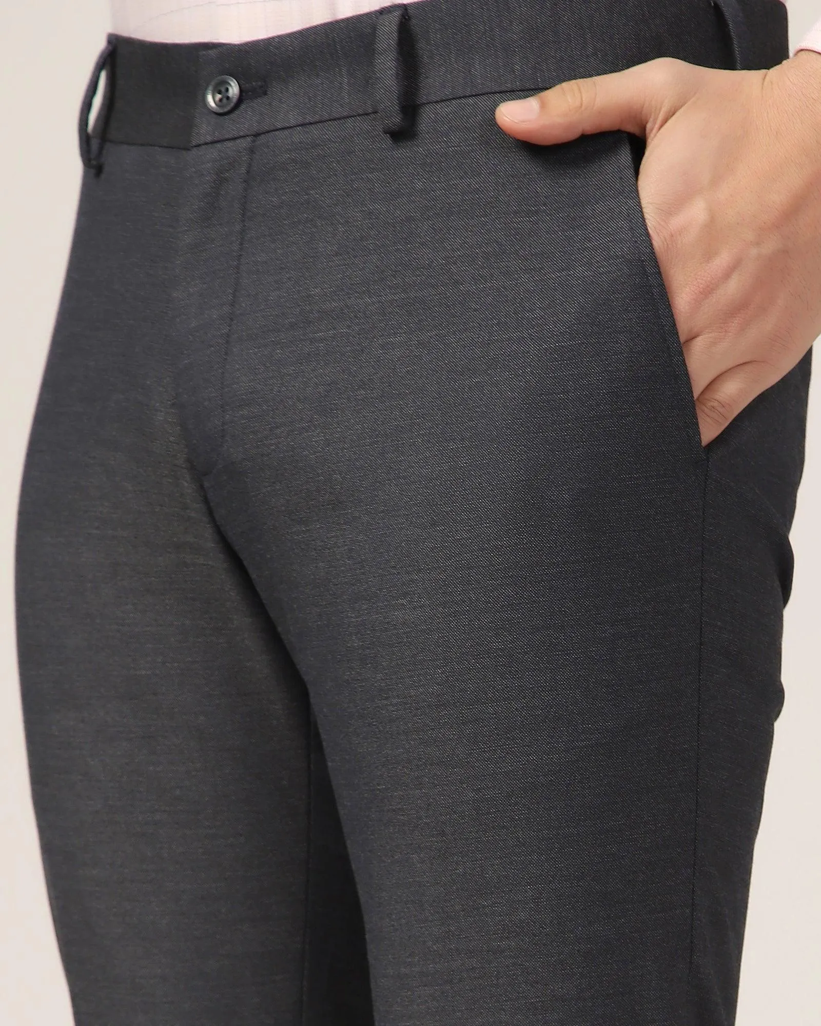 Super Slim Phoenix Formal Charcoal Solid Trouser - Hurricane