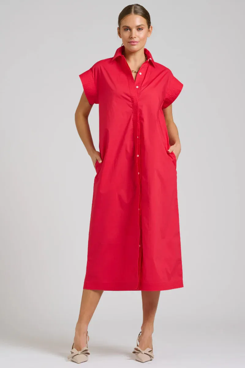 The Fifi Shirt Dress - Red