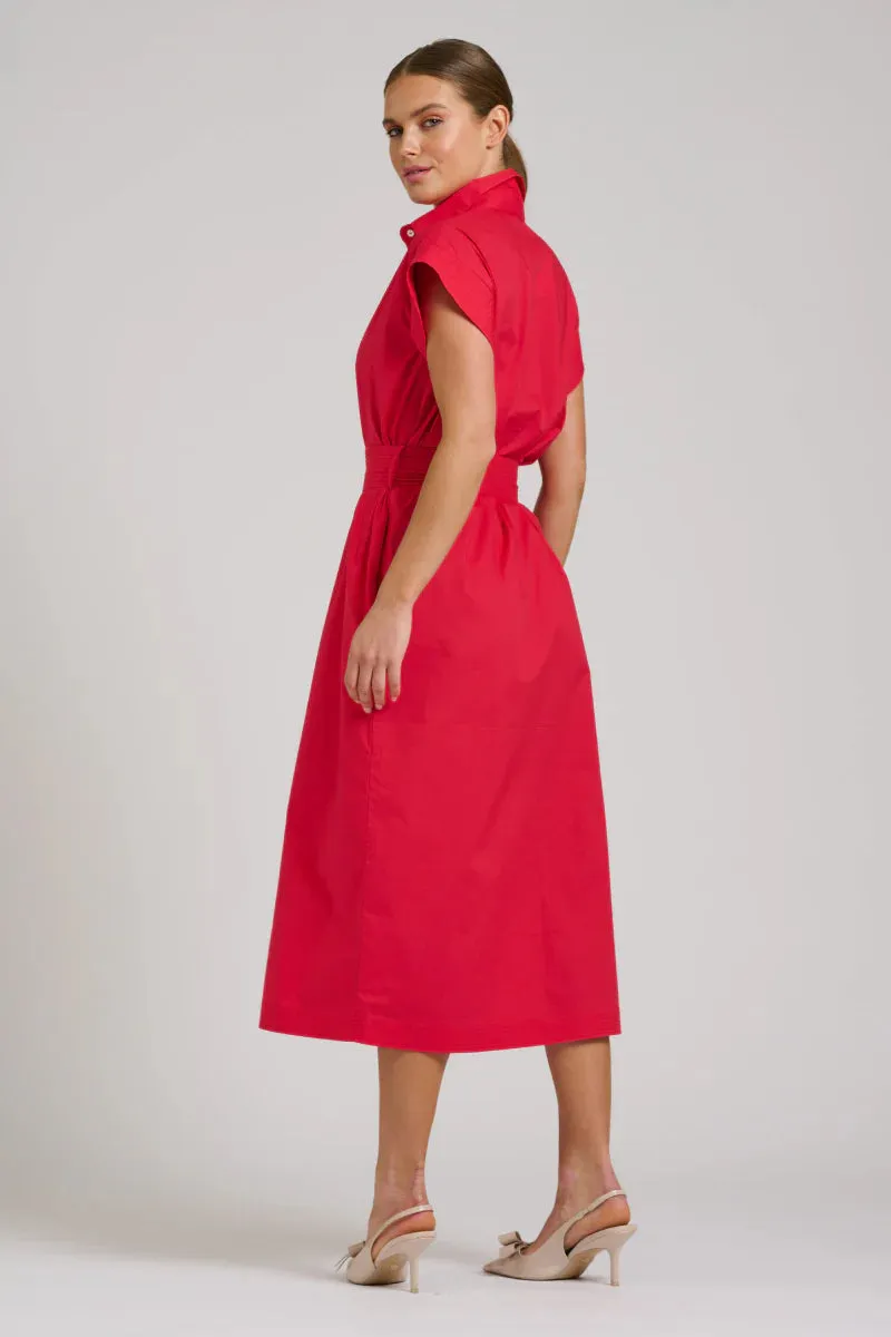 The Fifi Shirt Dress - Red