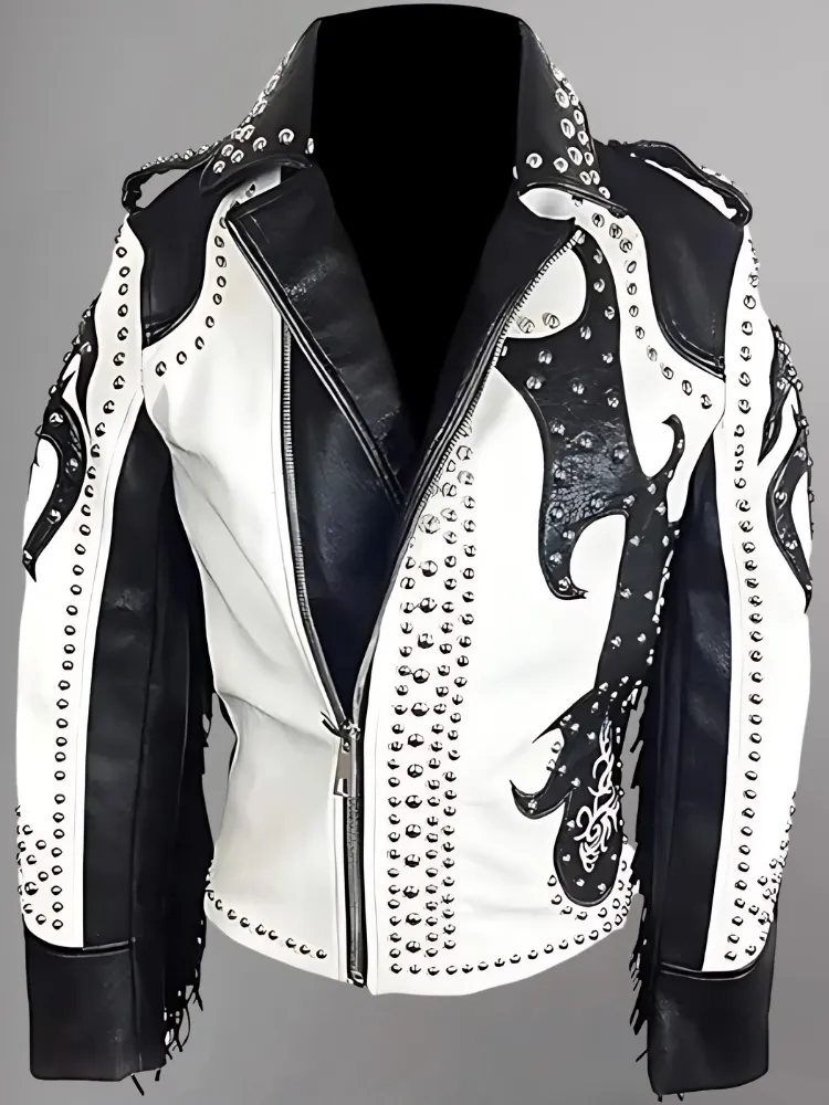 Tribal Rock Punk Gothic Rivet Biker Jacket