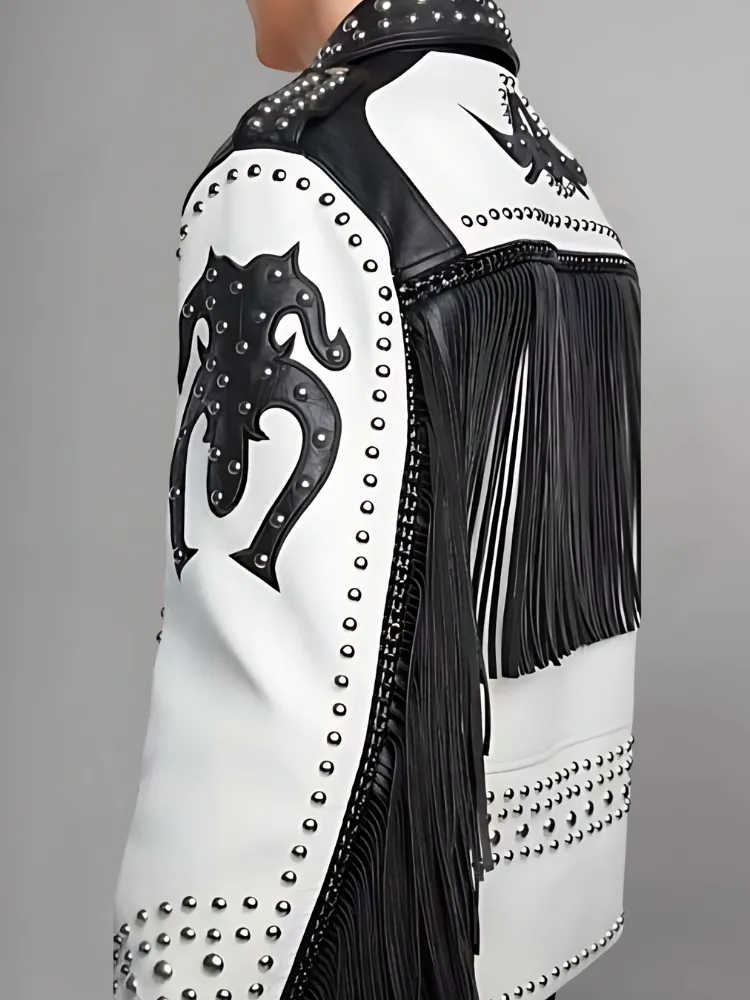 Tribal Rock Punk Gothic Rivet Biker Jacket