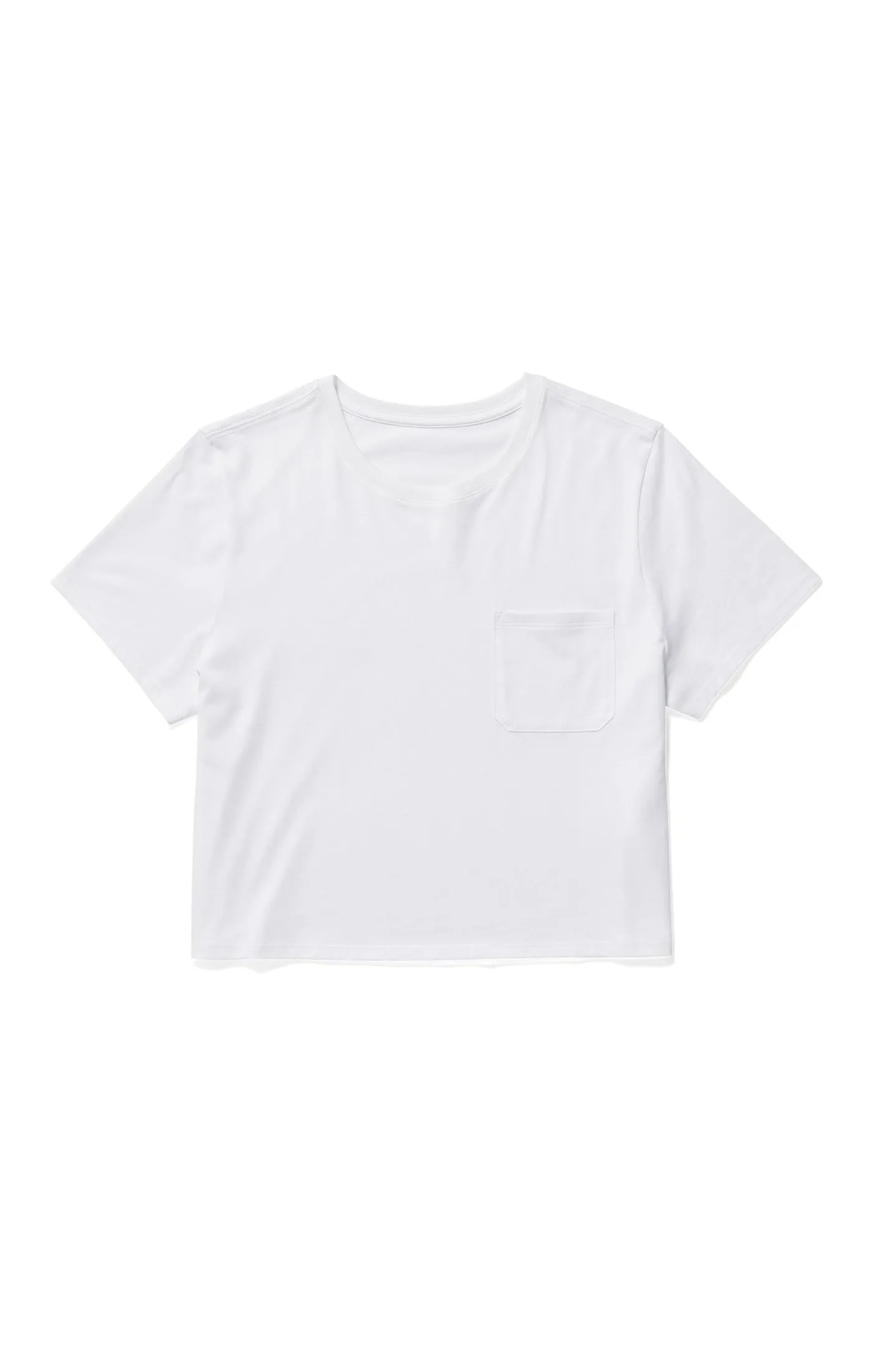 Women's Pima Cotton Boxy Crop Tee - White